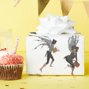 Twin Boy Rain Faeries Wrapping Paper