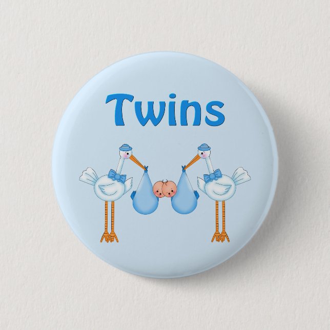 Twin Boys 2 Inch Round Button (Front)