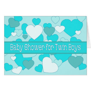 Twin Boys Baby Shower Gift Card