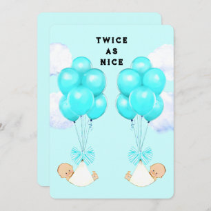 Twin Boys Baby Shower Invitations