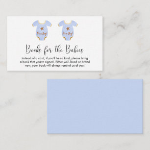 Twin Boys Books For Baby Shower Enclosure Card