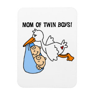 Twin Boys Mom Stork Gifts Magnet
