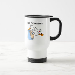 Twin Boys Mom-Stork Tshirts and Gifts Travel Mug