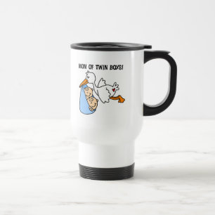 Twin Boys Mom-Stork Tshirts and Gifts Travel Mug