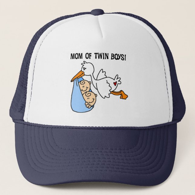 Twin Boys Mom-Stork Tshirts and Gifts Trucker Hat (Front)