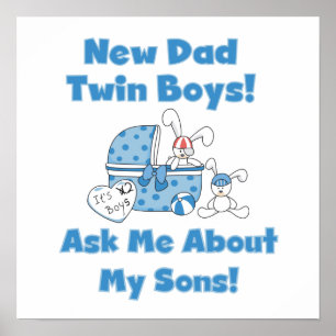Twin Boys New Dad Gifts Poster
