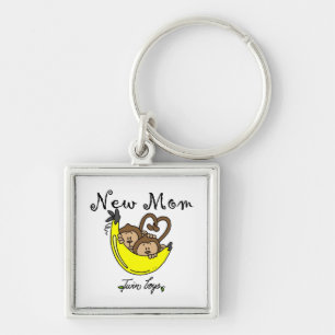 Twin Boys New Mom Gifts Keychain