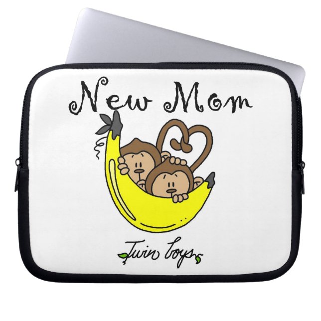 Twin Boys New Mom Gifts Laptop Sleeve (Front)