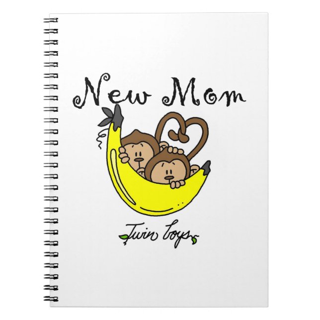 Twin Boys New Mom Gifts Notebook (Front)