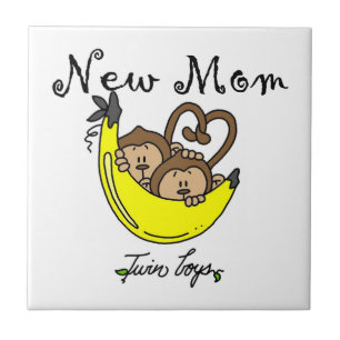 Twin Boys New Mom Gifts Tile