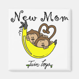 Twin Boys New Mom Tshirts and Gifts Magnet