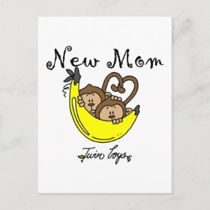 Twin Boys New Mom Tshirts and Gifts Postcard