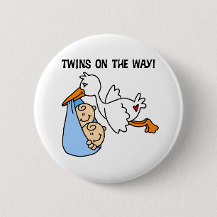 Twin Boys on the Way 2 Inch Round Button