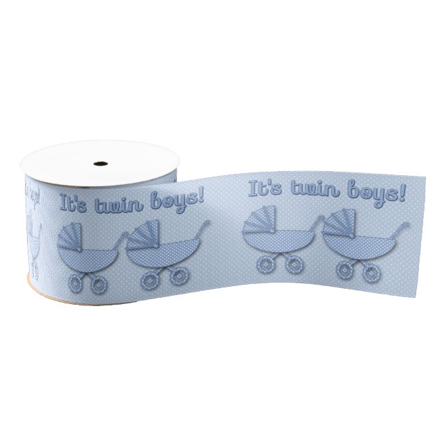 twin boys polka dots baby stroller - ribbon grosgrain ribbon (Spool)