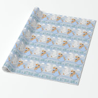Twin Boys - Stork Baby Shower Wrapping Paper