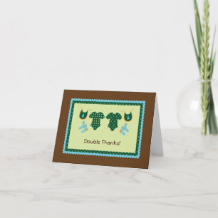 Twin Boys Thank You Card