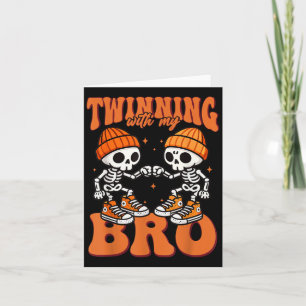 Twin Boys Twinning Halloween Best Friend Matching Card