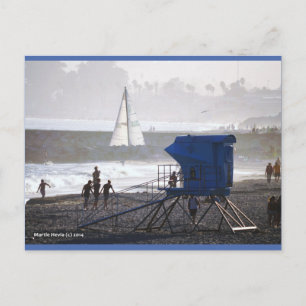 Twin Bridges Lifeguard   Carte postale Blue Beach 