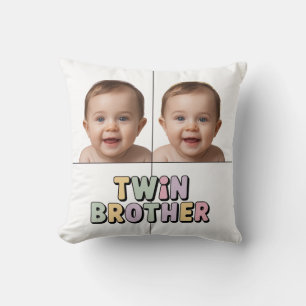Twin brother baby  throw pillow