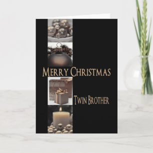 Twin brother Merry Christmas card