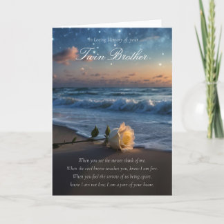 Twin Brother Sympathy Memorial Card