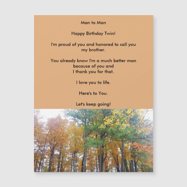 Twin Brothers Love Anniversaire Carte de voeux mag (Devant)