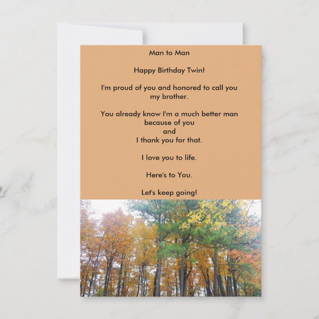 Twin Brothers Love Anniversaire Carte de voeux pla (Devant)