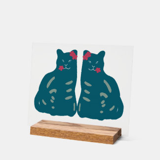 Twin Cats Acrylic Table Decoration