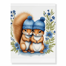 Twin chipmunks in blue