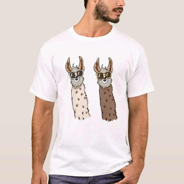 Twin Cool Llamas T-Shirt (Front)