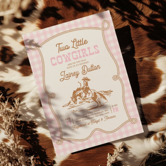 Twin Cowgirl Baby Shower Invitation (Créateur téléchargé)