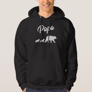 Twin Dad Papa Bear Two Cubs 2 Kids Father's Day Hoodie