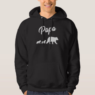 Twin Dad Papa Bear Two Cubs  2 Kids Father's Day Hoodie