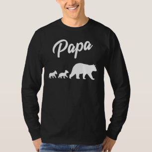 Twin Dad Papa Bear Two Cubs 2 Kids Father's Day T-Shirt