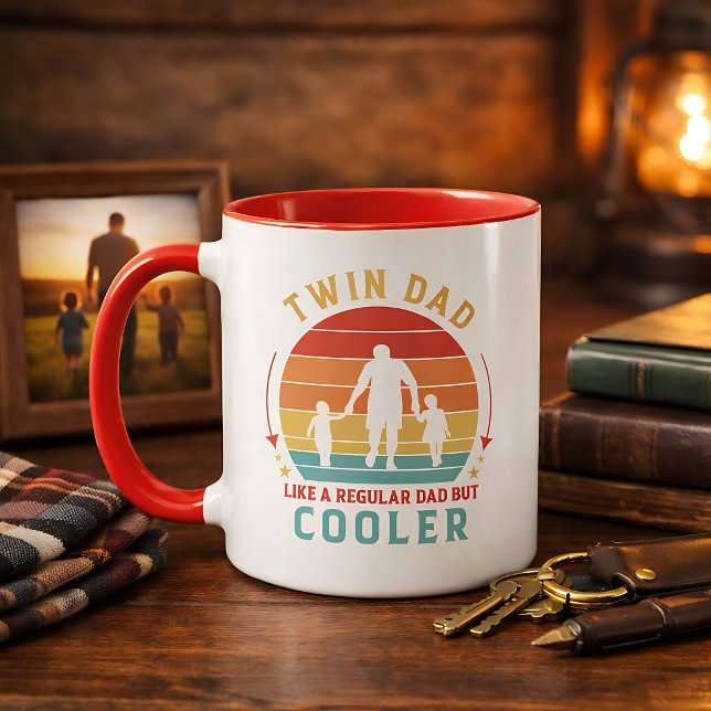 Twin Dad Retro Sunset Coffee  Mug (Creator Uploaded)