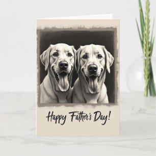 Twin Dogs Fathers Day Card