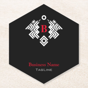 Twin Dragon Royal Emblem with initial  Paper Coaster