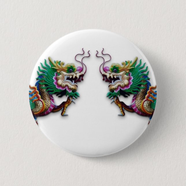 Twin Dragons 2 Inch Round Button (Front)