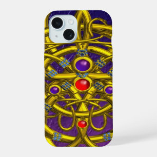 TWIN DRAGONS Purple Blue iPhone 15 Case