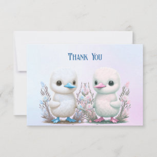 Twin Ducks Floral Carte de remerciements