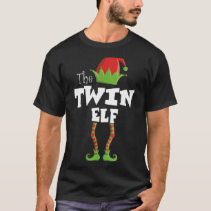 Twin Elf Xmas Pajama Family Matching Christmas Gro T-Shirt
