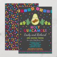 Twin Fiesta Baby Shower Invitation Holy Guacamole