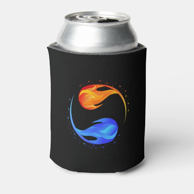 Twin Flame-Black- Can Cooler (Can Back)