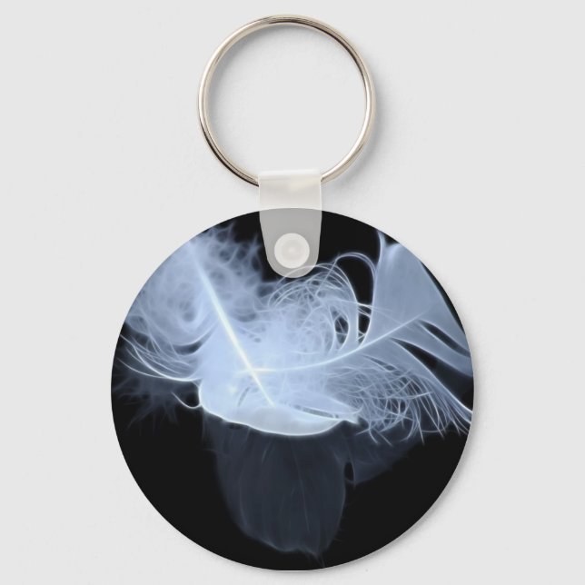 Twin flame feathers and reflection keychain (Front)