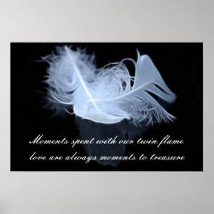 Twin flame feathers and reflection poster