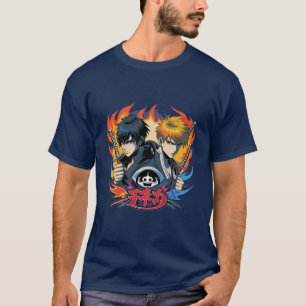 Twin Flame Fighters   Epic Anime T-Shirt for Men