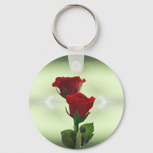 Twin Flame love red roses Keychain