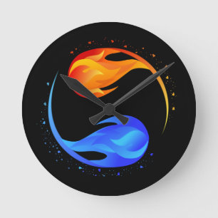 Twin Flame  Round Clock
