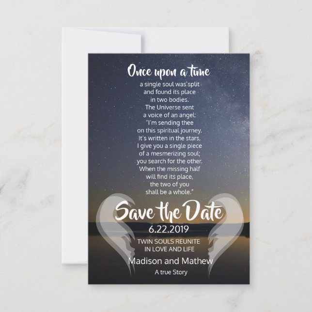 Twin Flame Save the Dates Date (Front)
