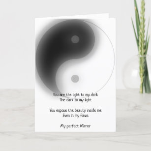 Twin Flame Soulmates My Mirror Yin Yang Poem Holiday Card